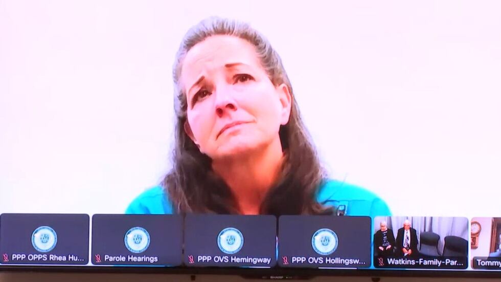 Susan Smith durante la audiencia de libertad condicional