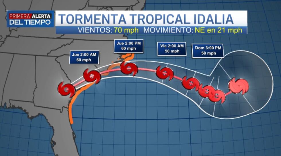Esta es la trayectoria prevista para Idalia en las próximas horas